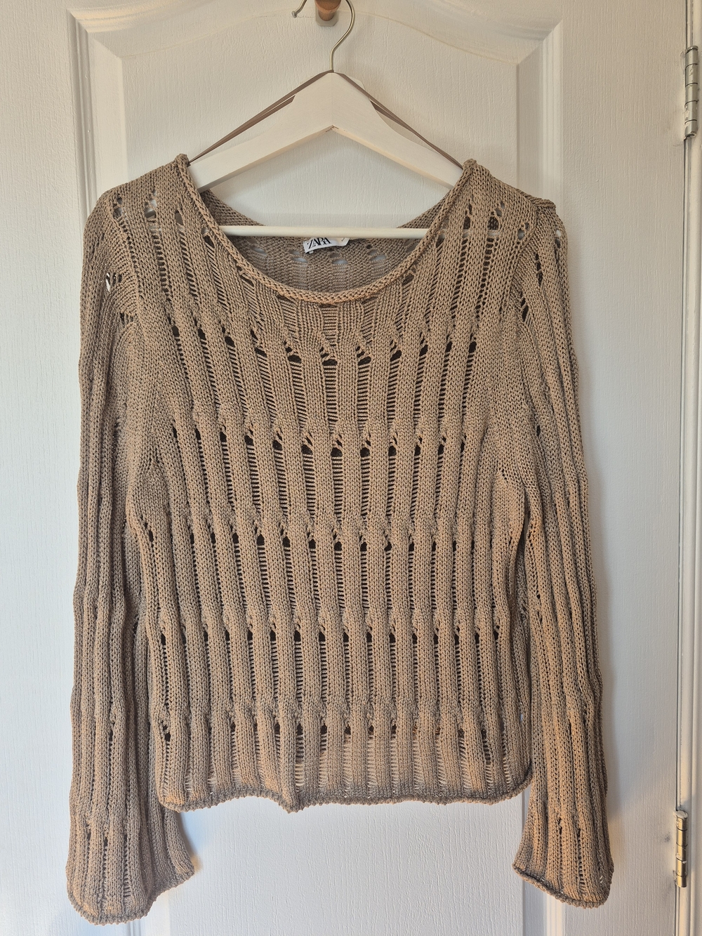 Zara Open-Knit Scoop Neck Sweater